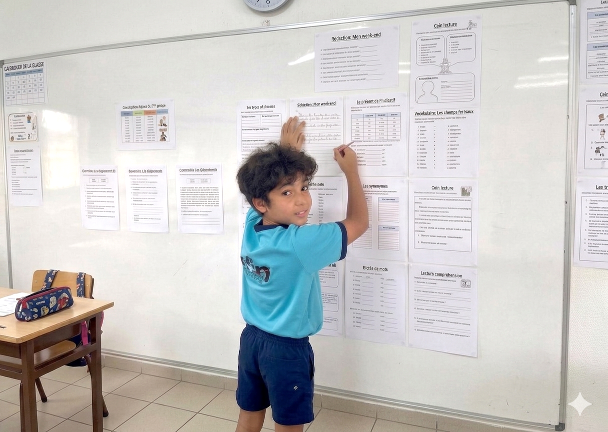 Élève en atelier de français intensif